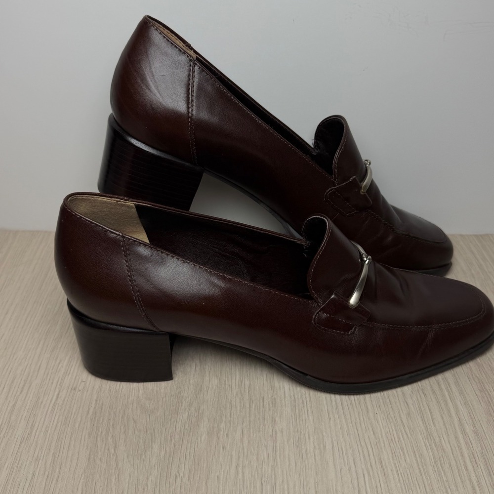 Loafers Bandolino Womens 7.5N Brown Newell Bit Block Heel Pumps